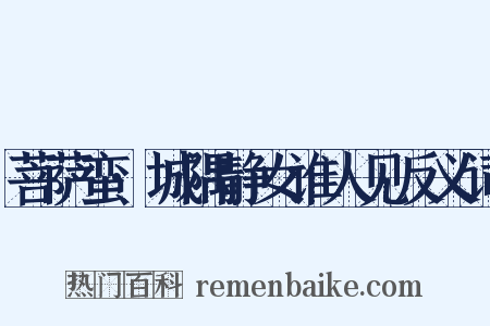 菩萨蛮·城隅静女谁人见反义词是什么意思的图片